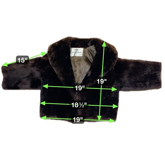 Hammel's Beaver Fur Coat Womens M Brown VTG Crop Luxury Glam Old Money Mob Wife - Picture 10 of 10